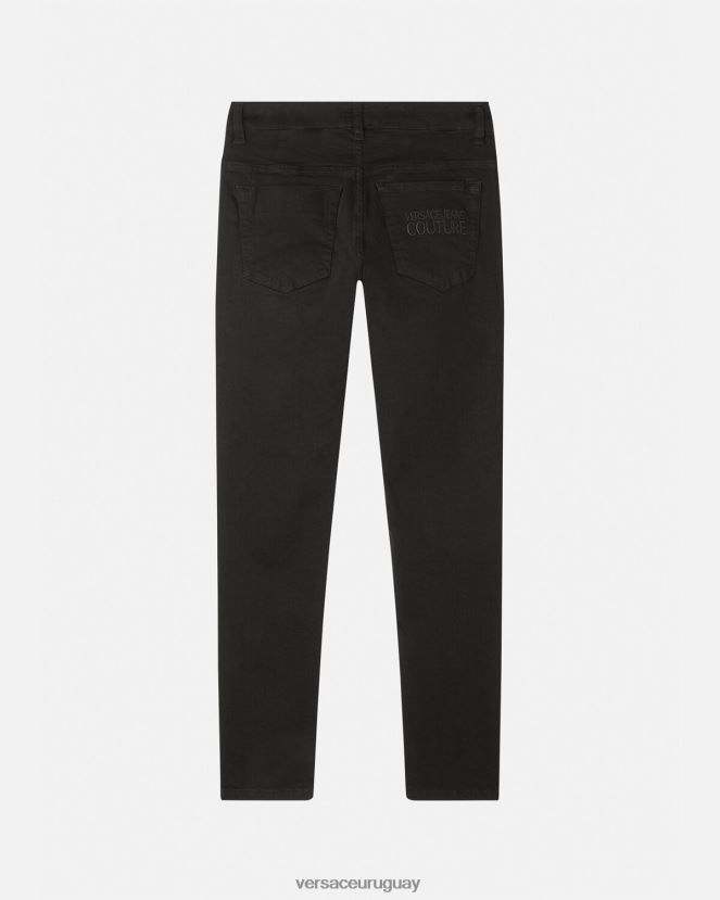 Versace vaqueros con logo hombres negro ropa H88R0H2439