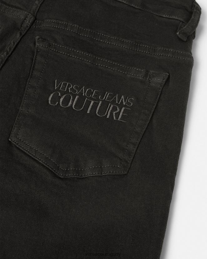 Versace vaqueros con logo hombres negro ropa H88R0H2439