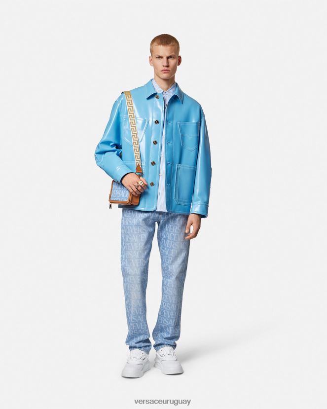 Versace vaqueros por toda la prenda hombres azul ropa H88R0H1435