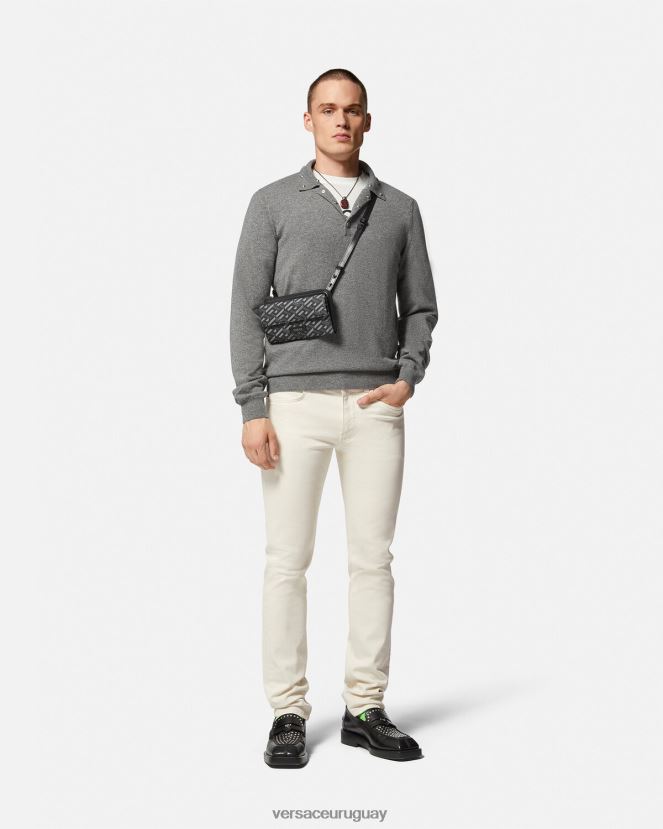 Versace vaqueros slim con medusa hombres blanco ropa H88R0H1451