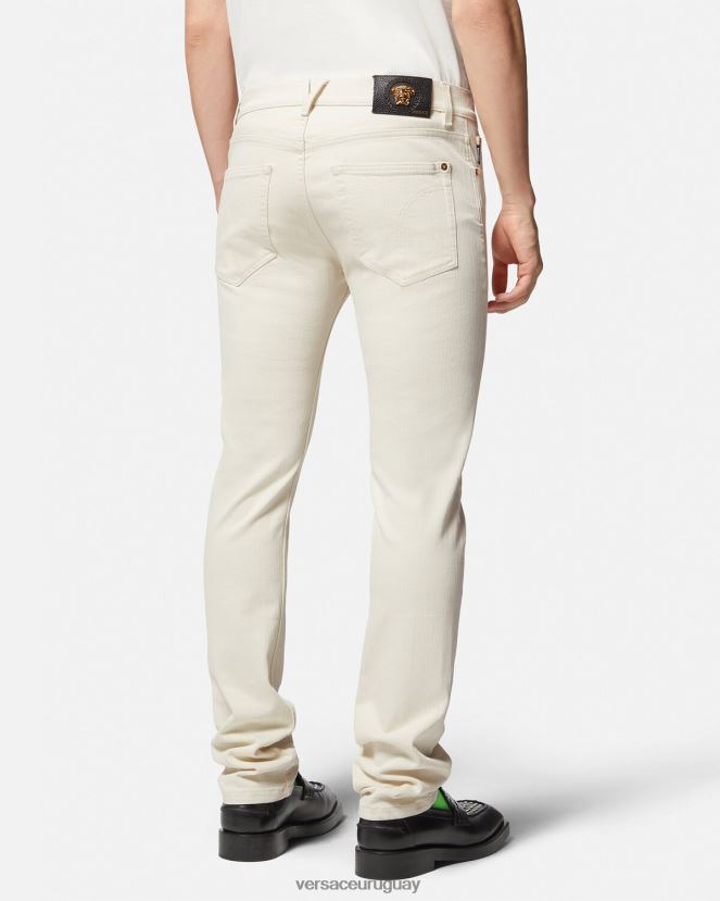 Versace vaqueros slim con medusa hombres blanco ropa H88R0H1451