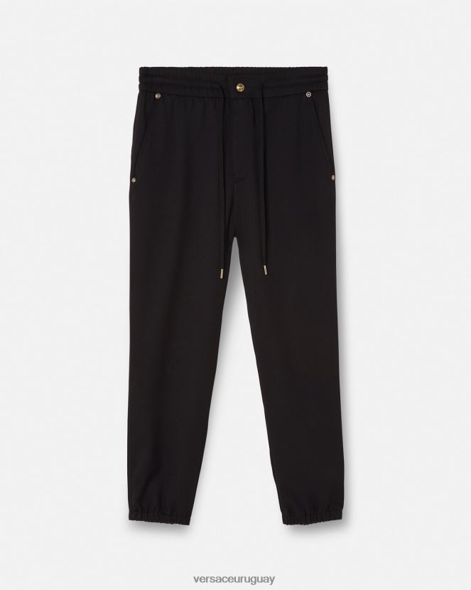 Versace pantalones deportivos con emblema en V hombres negro ropa H88R0H2367
