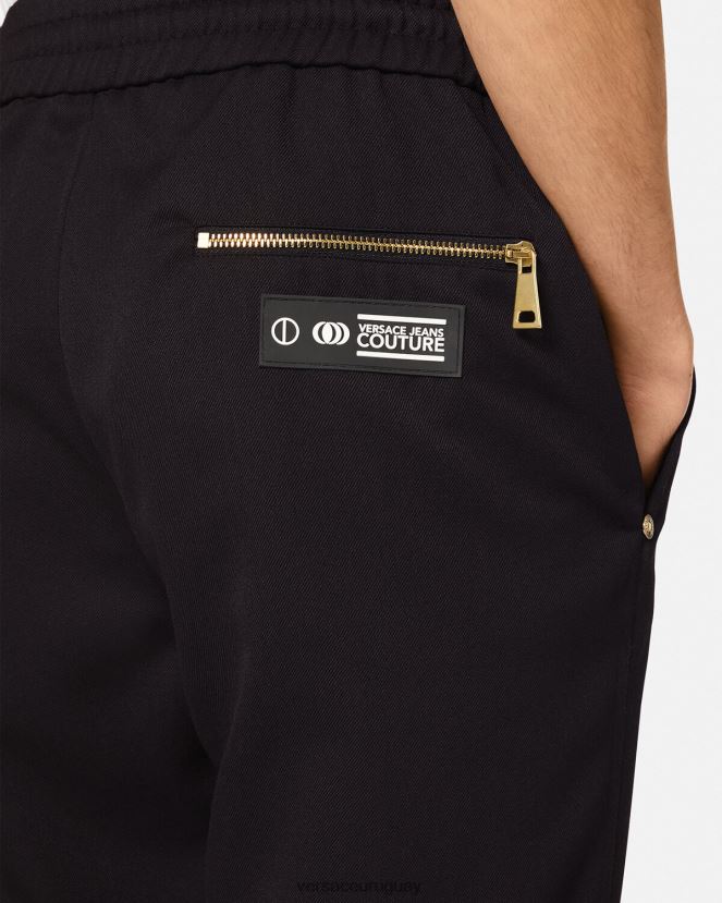 Versace pantalones deportivos con emblema en V hombres negro ropa H88R0H2367