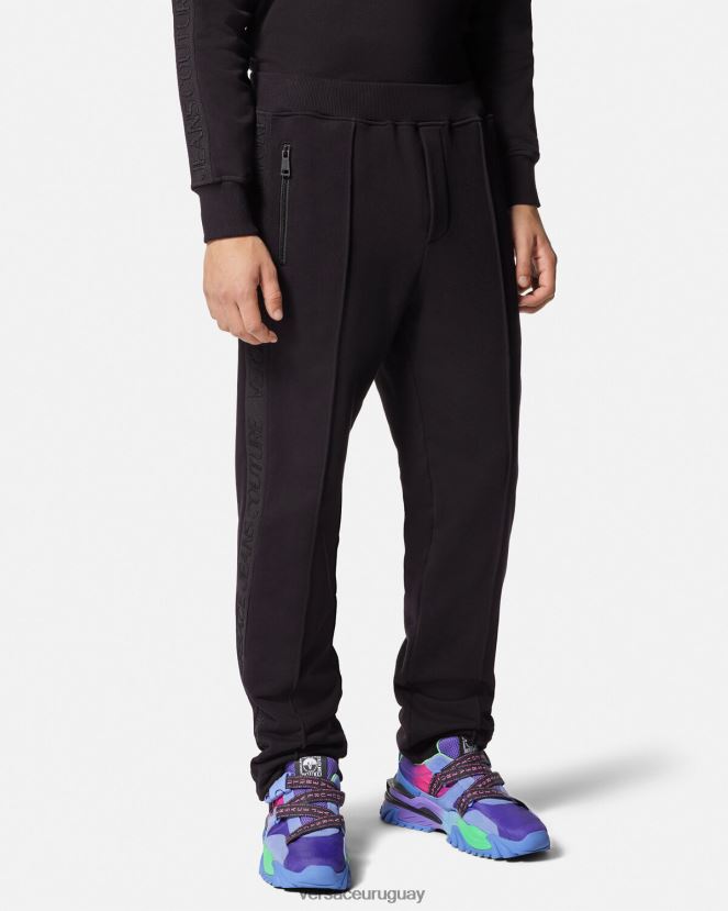 Versace pantalones deportivos con logo hombres negro ropa H88R0H2433