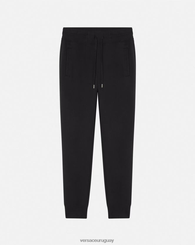 Versace pantalones deportivos con logo hombres oro negro ropa H88R0H2437