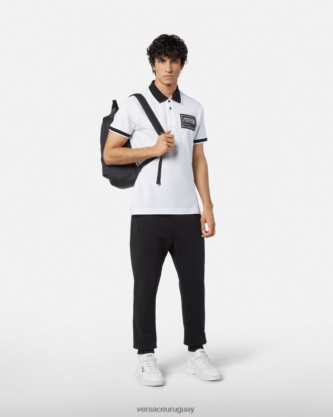 Versace pantalones deportivos con logo hombres oro negro ropa H88R0H2437