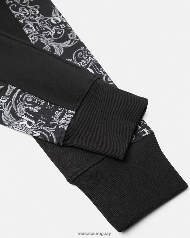 Versace pantalones deportivos de alta costura con logo hombres negro ropa H88R0H2426