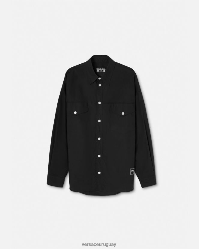 Versace camiseta con logo y número de pieza hombres negro ropa H88R0H2401