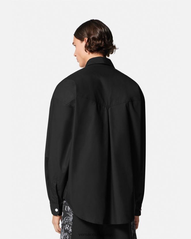 Versace camiseta con logo y número de pieza hombres negro ropa H88R0H2401