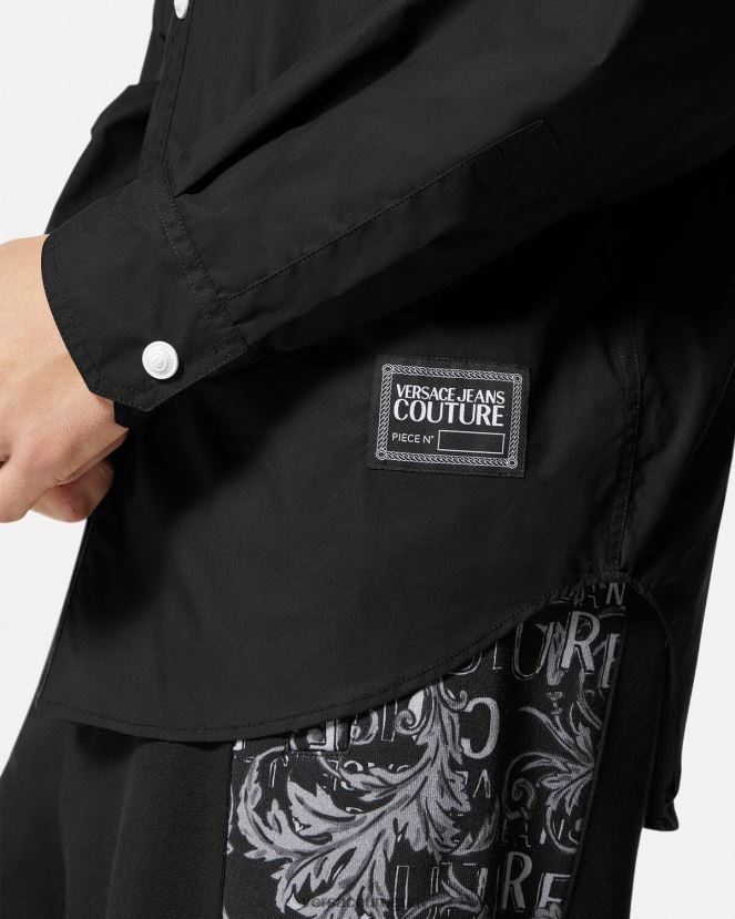 Versace camiseta con logo y número de pieza hombres negro ropa H88R0H2401