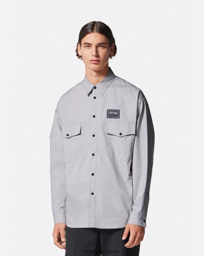 Versace camiseta con logo y número de pieza hombres negro y estampado ropa H88R0H2400