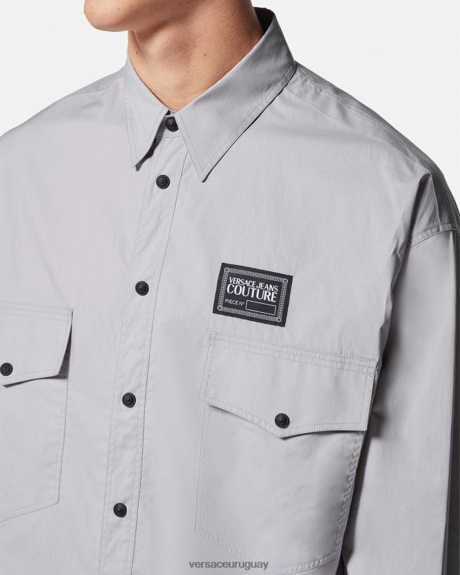 Versace camiseta con logo y número de pieza hombres negro y estampado ropa H88R0H2400
