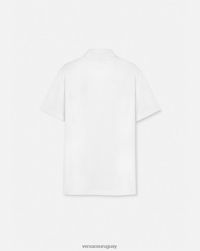 Versace playera tipo polo con medusa hombres blanco ropa H88R0H1372
