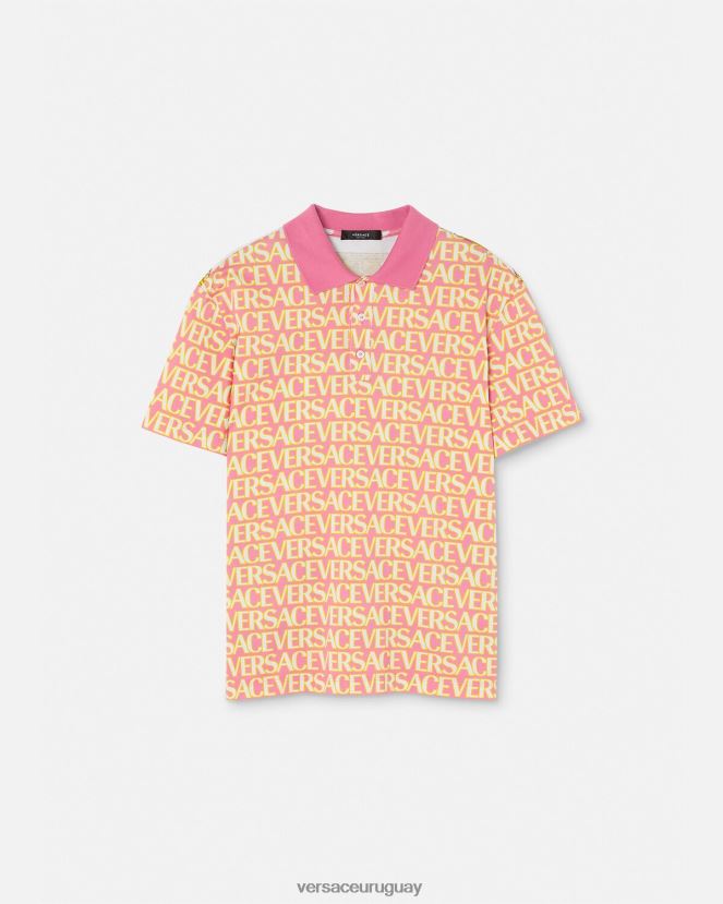 Versace polo de manga corta en toda la prenda hombres imprimir ropa H88R0H1356
