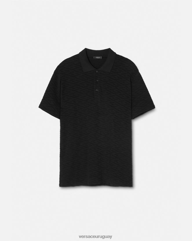 Versace polo greca hombres negro ropa H88R0H1394