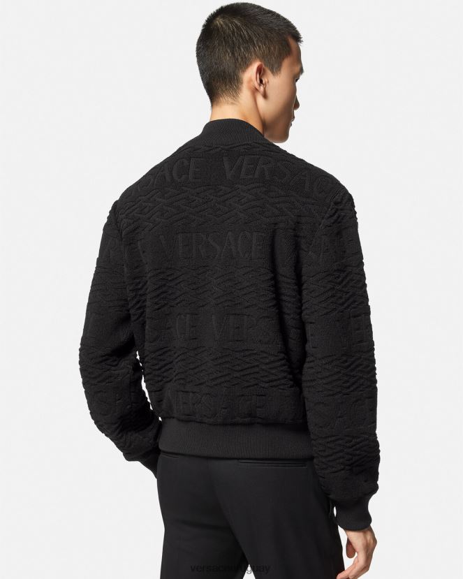 Versace chaqueta bomber reversible barroco 660 hombres negro ropa H88R0H1351