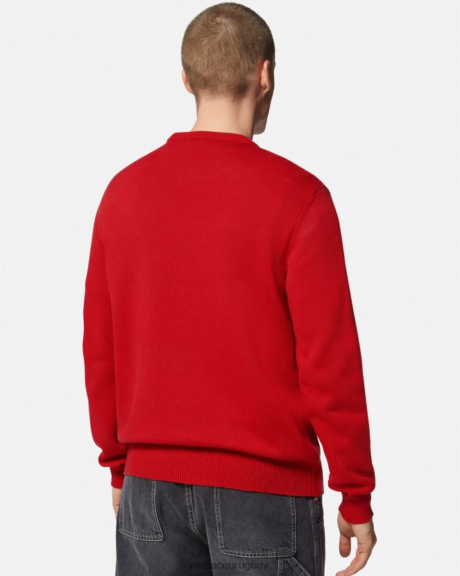 Versace suéter con bordado barroco en intarsia hombres rojo ropa H88R0H1345