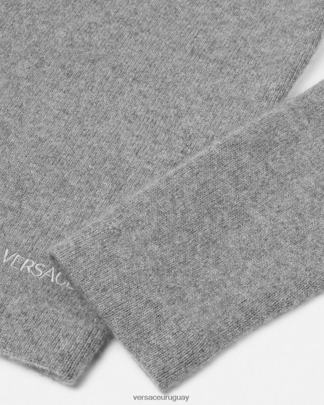 Versace suéter de cachemira con greca hombres gris ropa H88R0H1333