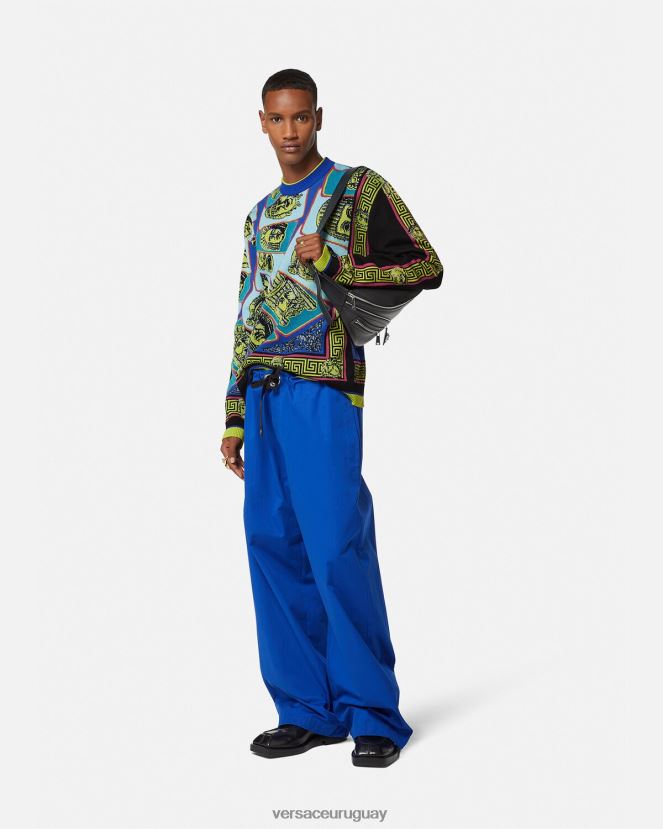 Versace suéter le maschere jacquard hombres imprimir ropa H88R0H1335