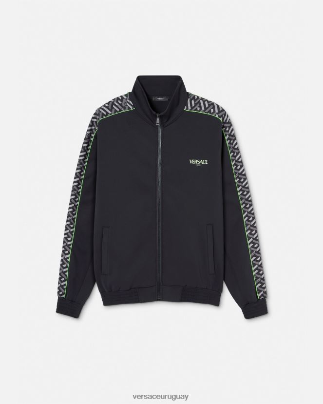Versace chaqueta deportiva de nailon la greca hombres imprimir ropa H88R0H1458