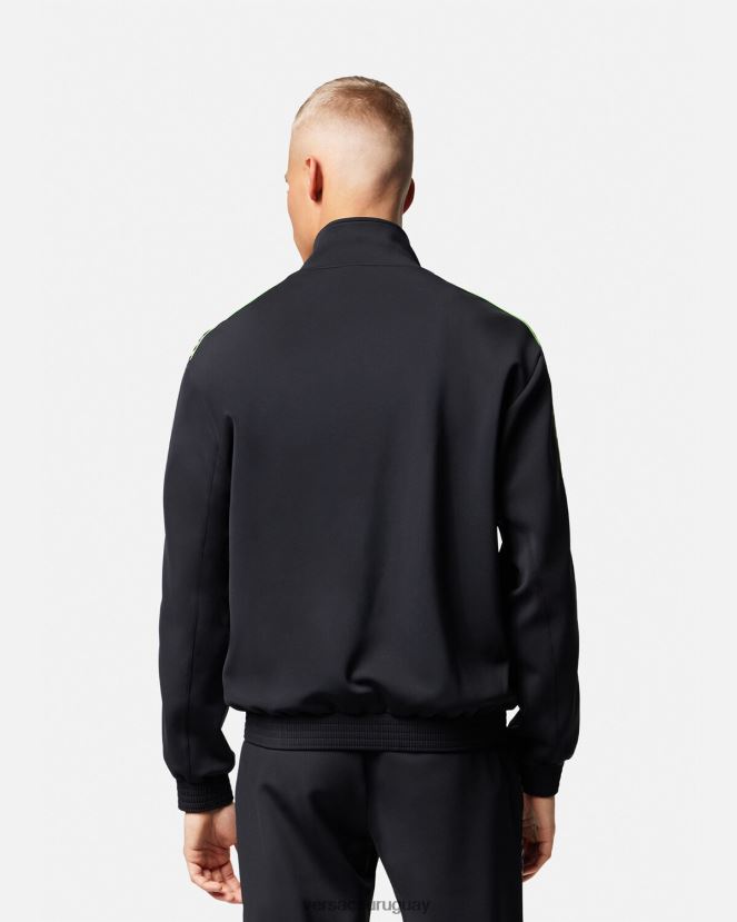 Versace chaqueta deportiva de nailon la greca hombres imprimir ropa H88R0H1458