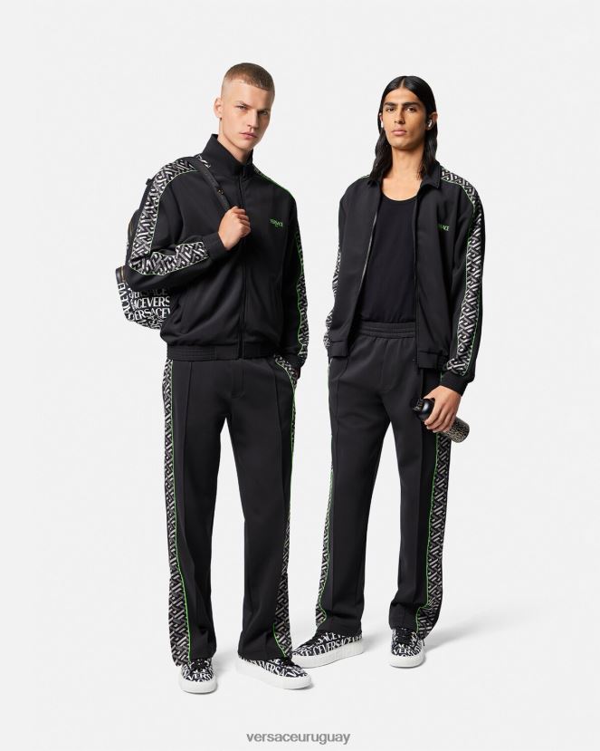 Versace pantalones deportivos de nailon con la greca hombres imprimir ropa H88R0H1457
