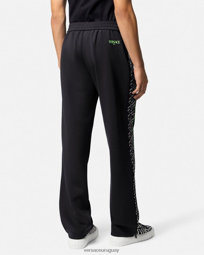 Versace pantalones deportivos de nailon con la greca hombres imprimir ropa H88R0H1457