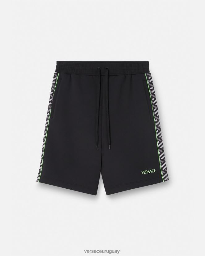 Versace shorts deportivos de nailon con la greca hombres imprimir ropa H88R0H1459