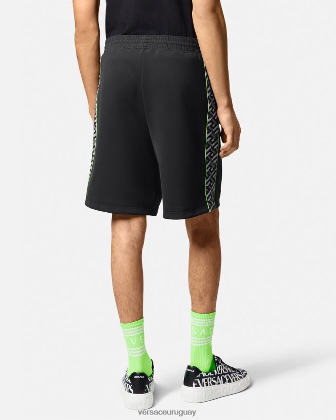 Versace shorts deportivos de nailon con la greca hombres imprimir ropa H88R0H1459