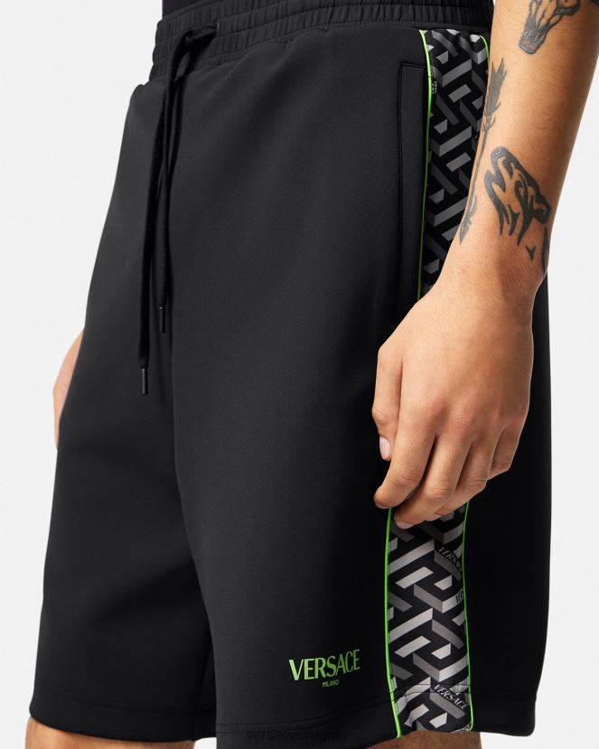 Versace shorts deportivos de nailon con la greca hombres imprimir ropa H88R0H1459