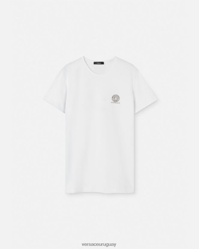 Versace camiseta medusa hombres blanco ropa interior y ropa de playa H88R0H1733