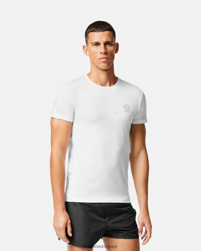 Versace camiseta medusa hombres blanco ropa interior y ropa de playa H88R0H1733