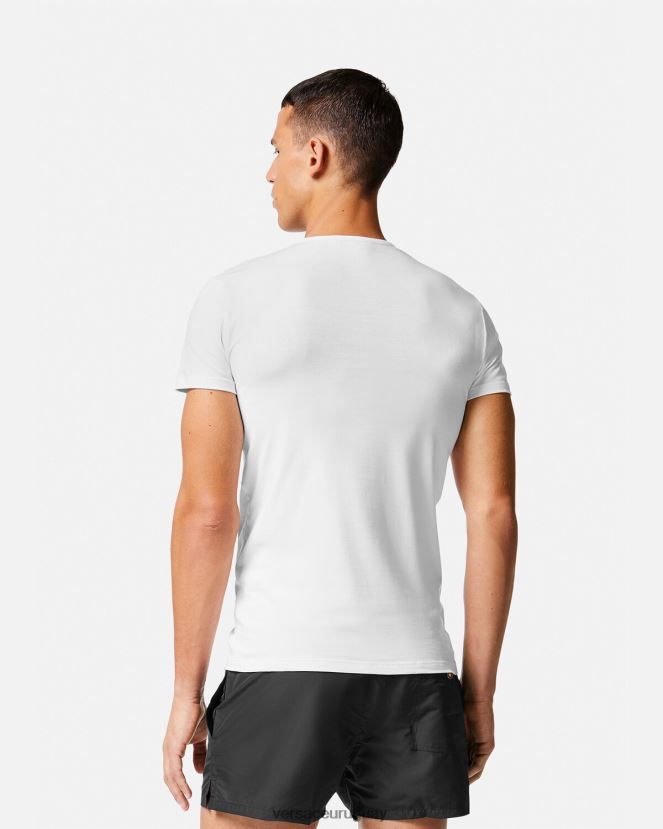 Versace camiseta medusa hombres blanco ropa interior y ropa de playa H88R0H1733