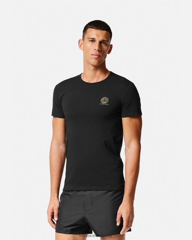 Versace camiseta medusa hombres negro ropa interior y ropa de playa H88R0H1732
