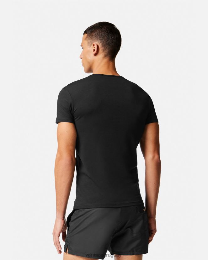 Versace camiseta medusa hombres negro ropa interior y ropa de playa H88R0H1732