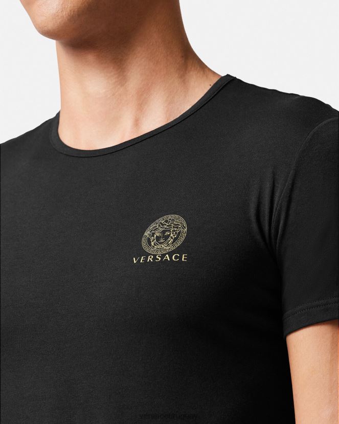 Versace camiseta medusa hombres negro ropa interior y ropa de playa H88R0H1732