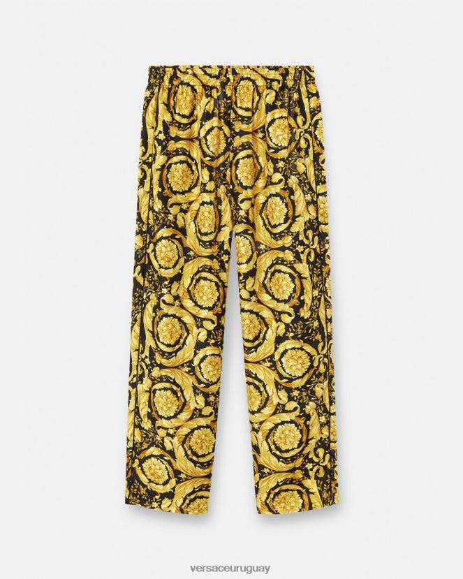 Versace pantalones de pijama de seda con estampado barroco hombres imprimir ropa interior y ropa de playa H88R0H1736