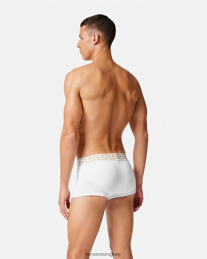Versace calzoncillos con borde de greca hombres Oro blanco ropa interior y ropa de playa H88R0H1758