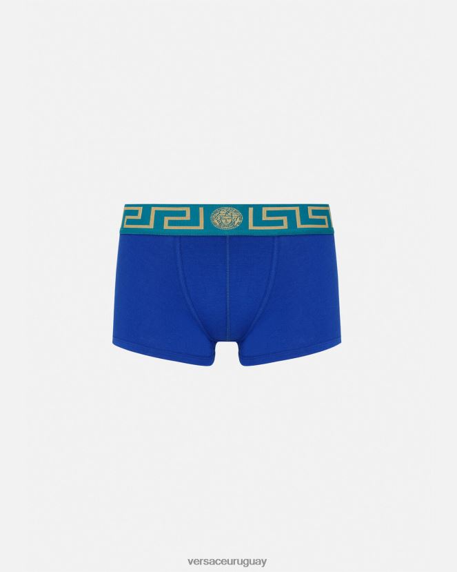 Versace calzoncillos con borde de greca hombres azul ropa interior y ropa de playa H88R0H1745