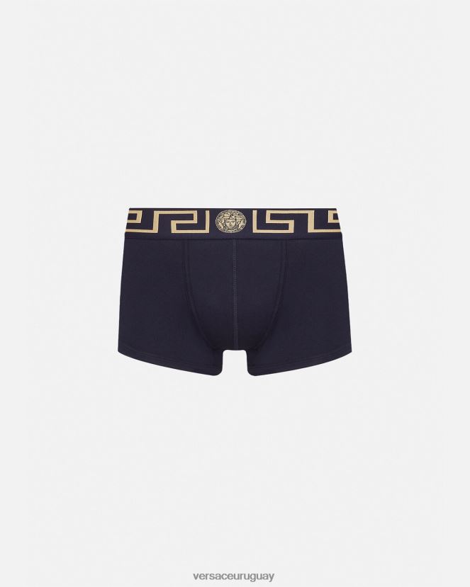 Versace calzoncillos con borde de greca hombres azul ropa interior y ropa de playa H88R0H1756