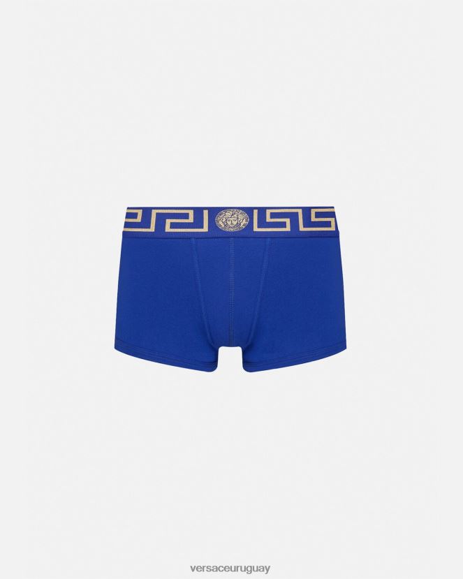 Versace calzoncillos con borde de greca hombres azul ropa interior y ropa de playa H88R0H1757