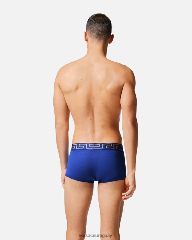 Versace calzoncillos con borde de greca hombres azul ropa interior y ropa de playa H88R0H1757
