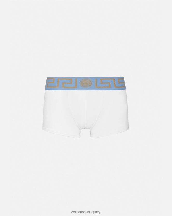 Versace calzoncillos con borde de greca hombres blanco ropa interior y ropa de playa H88R0H1744
