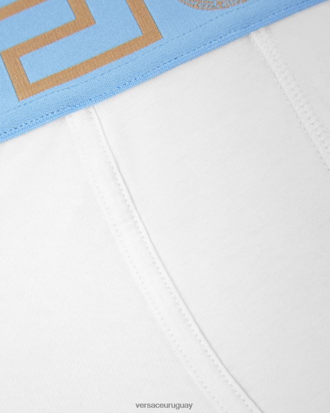 Versace calzoncillos con borde de greca hombres blanco ropa interior y ropa de playa H88R0H1744