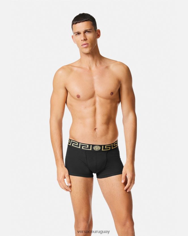Versace calzoncillos con borde de greca hombres negro ropa interior y ropa de playa H88R0H1755