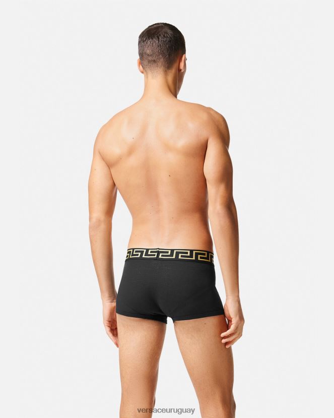 Versace calzoncillos con borde de greca hombres negro ropa interior y ropa de playa H88R0H1755