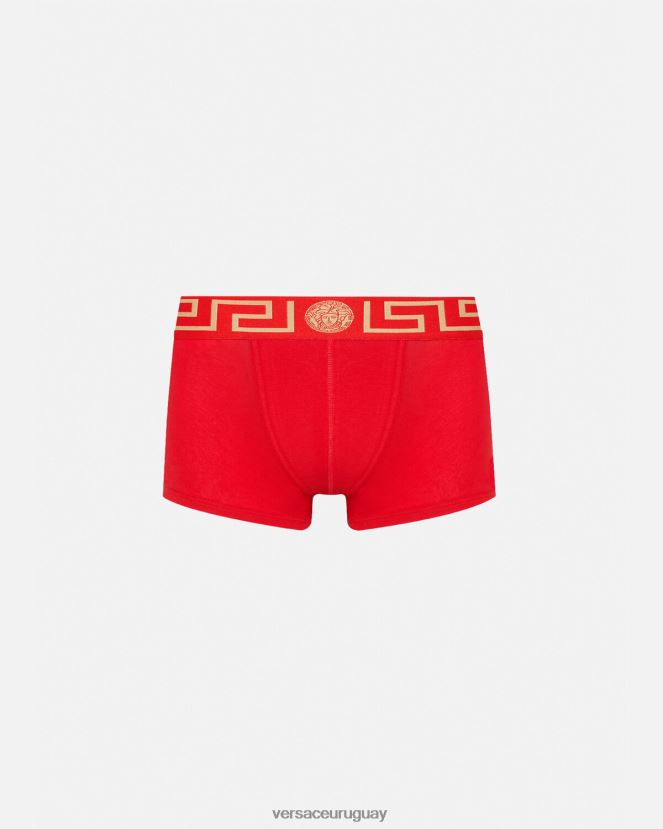 Versace calzoncillos con borde de greca hombres rojo ropa interior y ropa de playa H88R0H1754