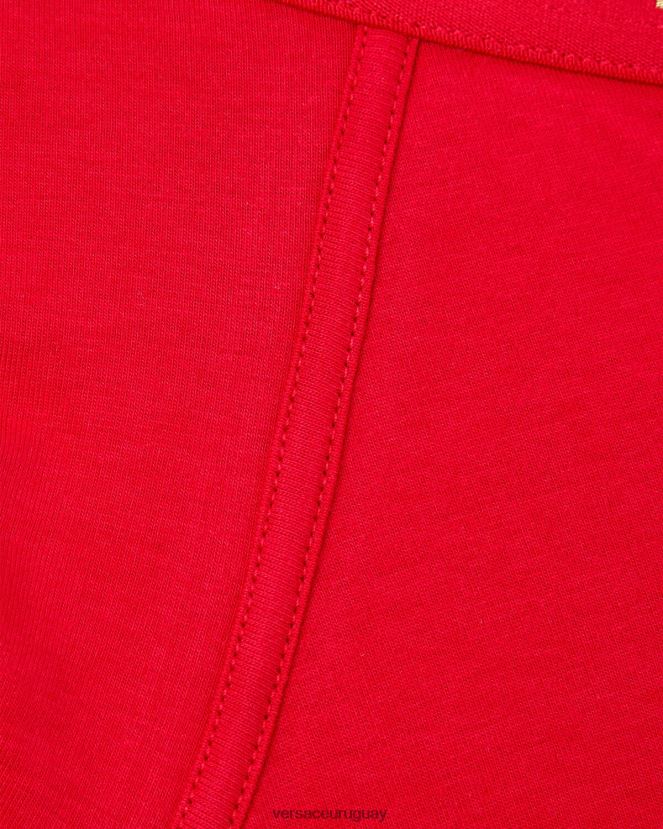 Versace calzoncillos largos con borde de greca hombres rojo ropa interior y ropa de playa H88R0H1766