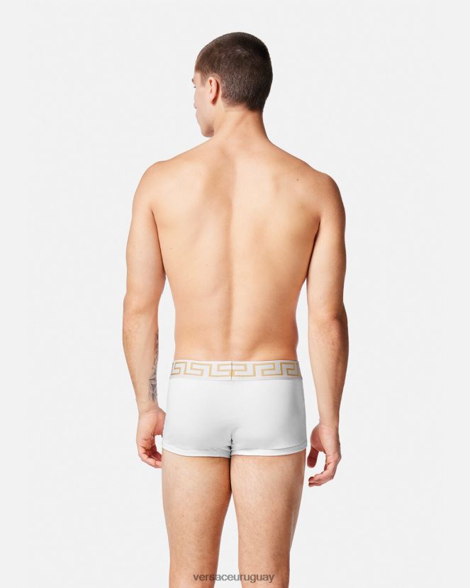 Versace pack de 3 calzoncillos con borde con greca hombres blanco y negro y gris ropa interior y ropa de playa H88R0H1751