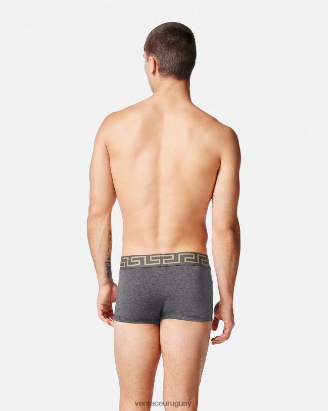 Versace pack de 3 calzoncillos con borde con greca hombres blanco y negro y gris ropa interior y ropa de playa H88R0H1751